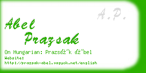 abel prazsak business card